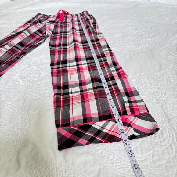 Victoria's Secret Plaid Print VS Logo Embroidered Pajamas Set Pink Black Size XS - Picture 5 of 9